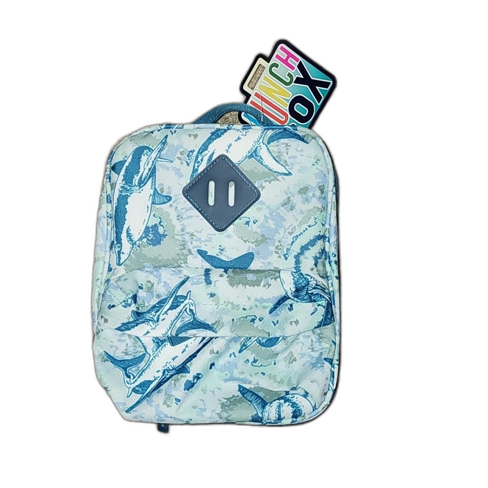 Accessory Innovations Psychedelic Sharks Insulated Lunch Box for Kids, BPA Free